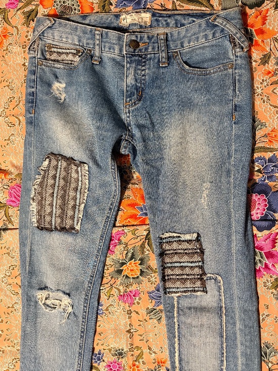 Free People Denim - Free People patched distressed jeans size 24